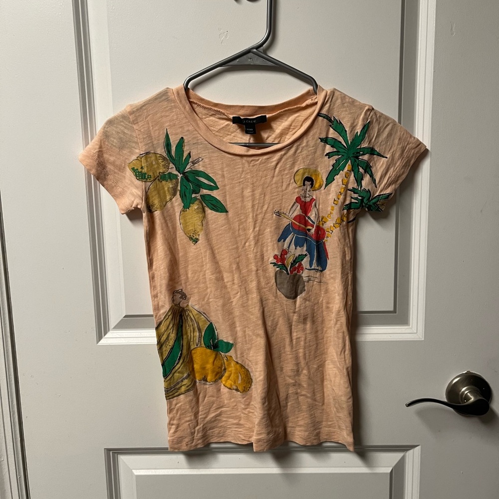 J. Crew salmon color t-shirt, size XXXS, fits like small